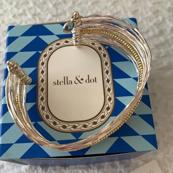Stella & Dot Silver & Gold Cuff bracelet - Picture 8 of 8